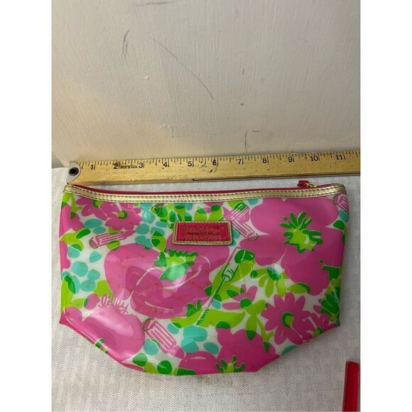 3 Lilly Pulitzer cosmetic vinyl zipper bag 10"x6" - Picture 2 of 4